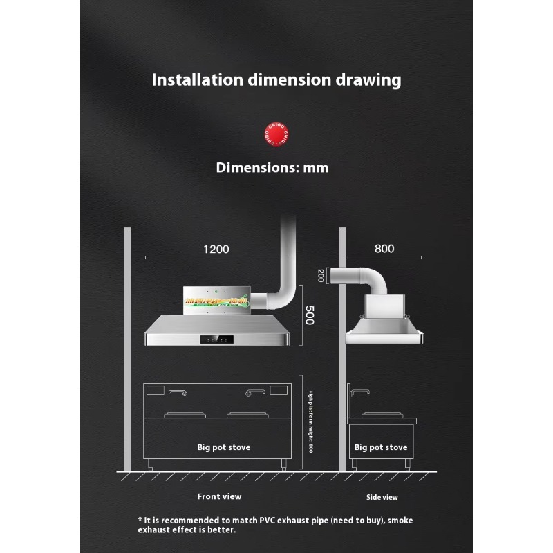 Commercial Kitchen Hoods - Hotte de cuisine commerciale en acier